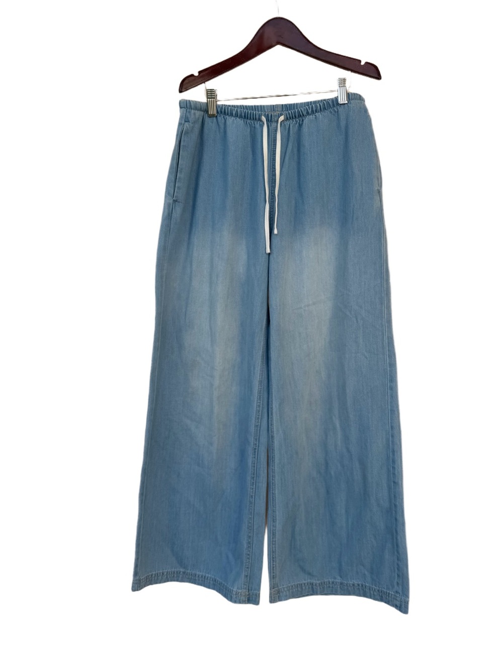Light Blue Wide-Leg Denim Drawstring Jeans size S